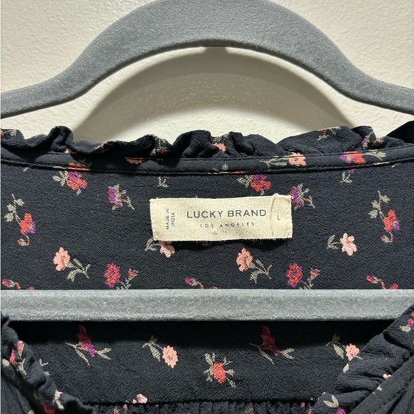 LUCKY BRAND • Women’s Modal Printed Floral Long Sleeve Button Up Blouse Size L - Picture 6 of 7